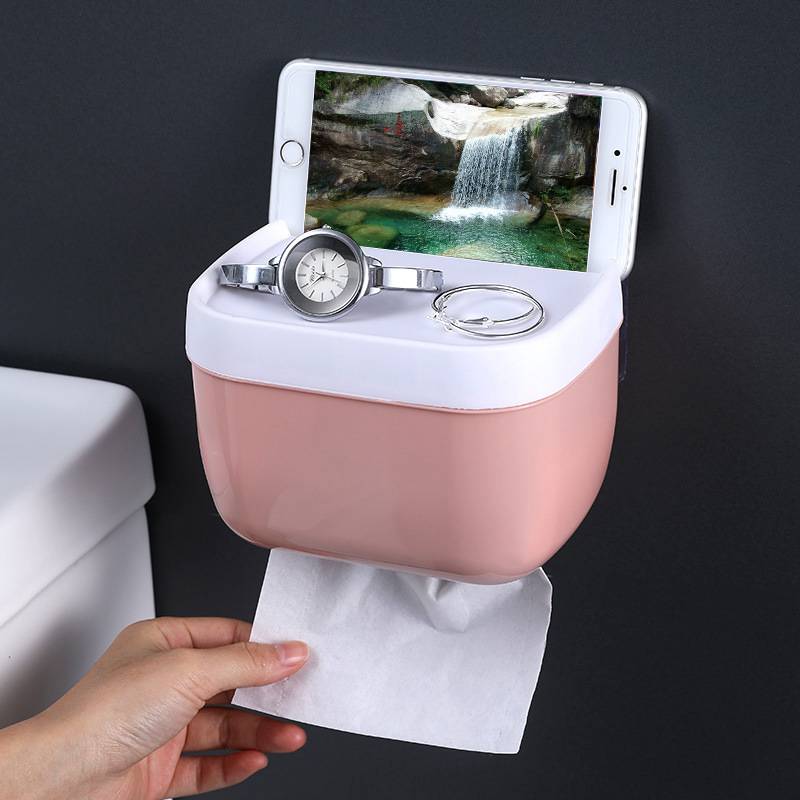 punchfree waterproof box roll paper tube household toilet paper box toilet paper rackpicture1