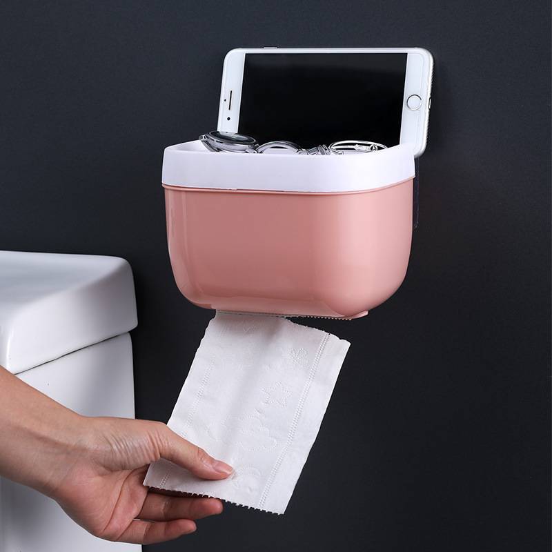punchfree waterproof box roll paper tube household toilet paper box toilet paper rackpicture2