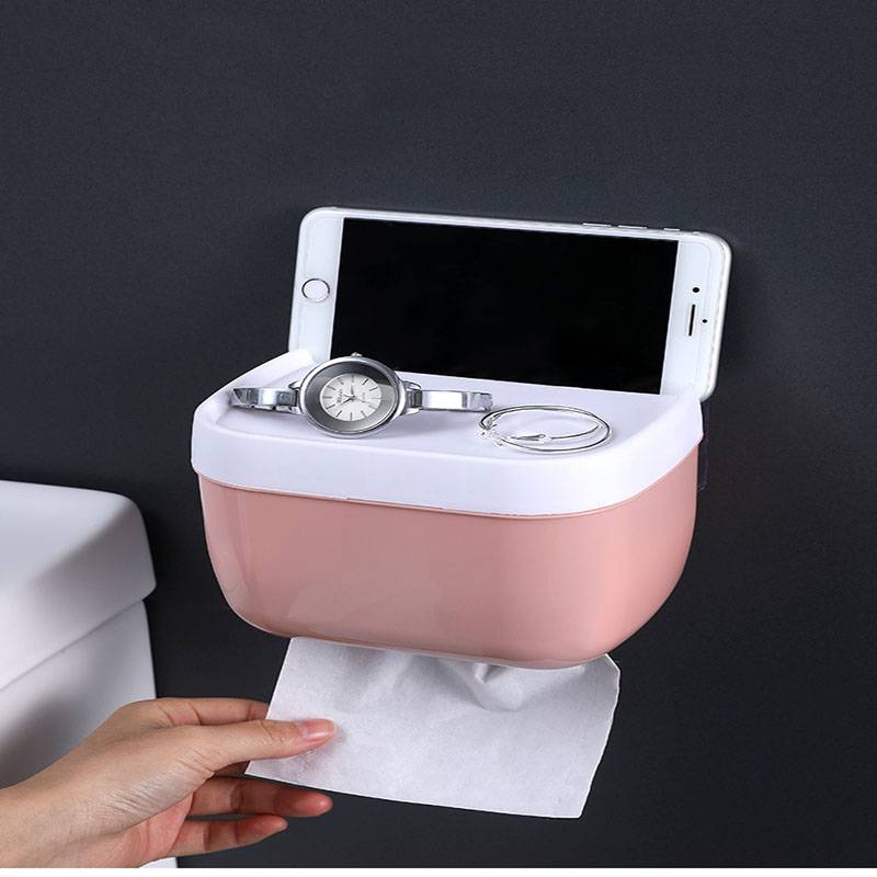 punchfree waterproof box roll paper tube household toilet paper box toilet paper rackpicture4