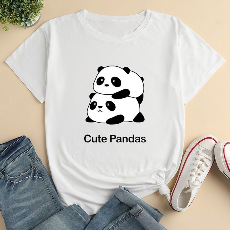 Panda Print Ladies Loose Casual TShirtpicture1