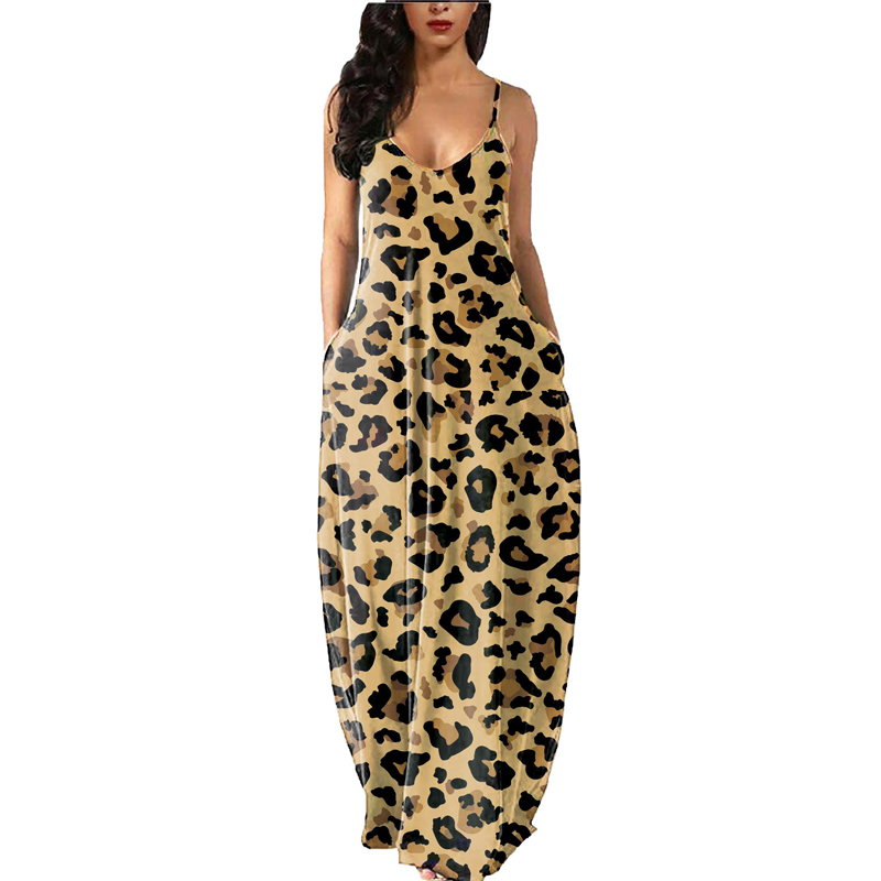 New womens suspender dress casual leopard print dresspicture1