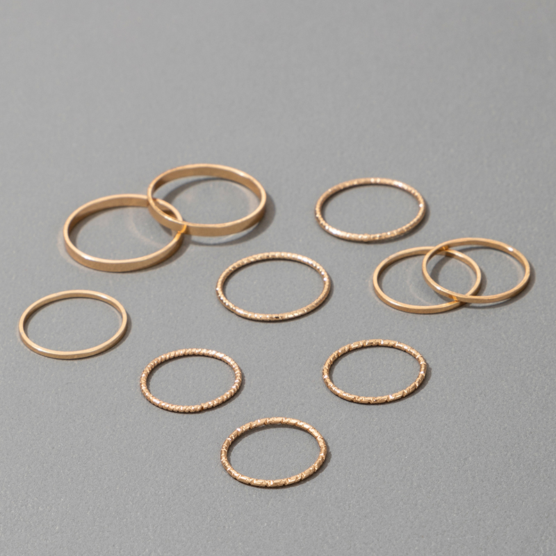 Koreanischer einfacher Schmuck schlichter Ring zehnteiliges Set aus einfachem GelenkringSetpicture2