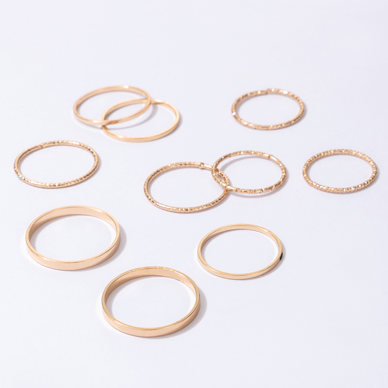 Koreanischer einfacher Schmuck schlichter Ring zehnteiliges Set aus einfachem GelenkringSetpicture3