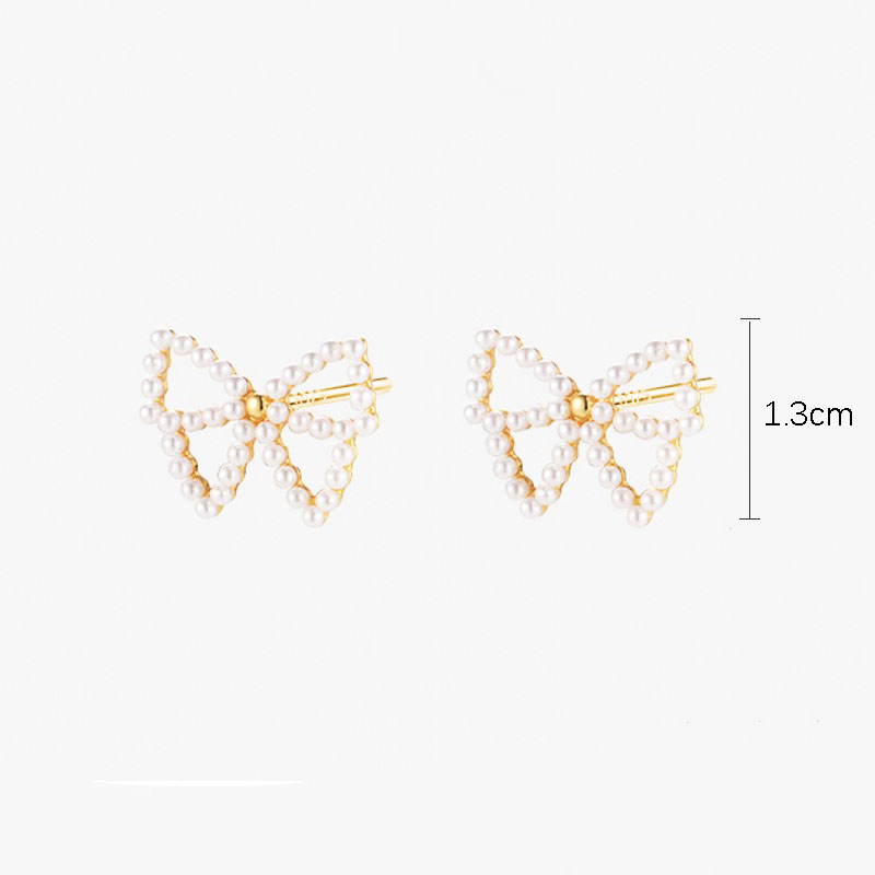 Korean simple small pearl bow alloy stud earringspicture8