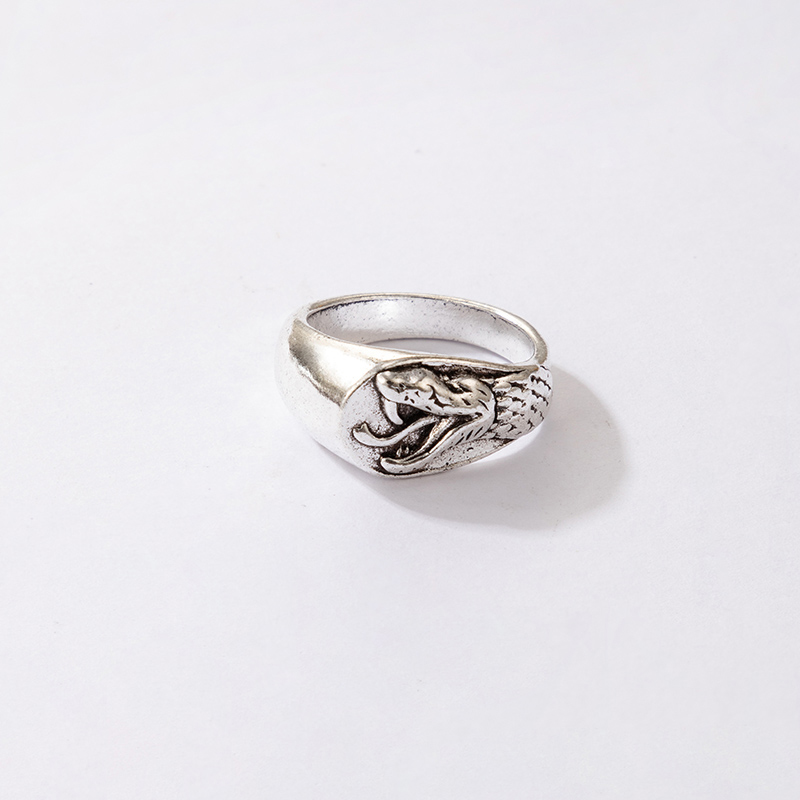 exaggerated punk hip-hop ethnic style snake fox animal moon single ring