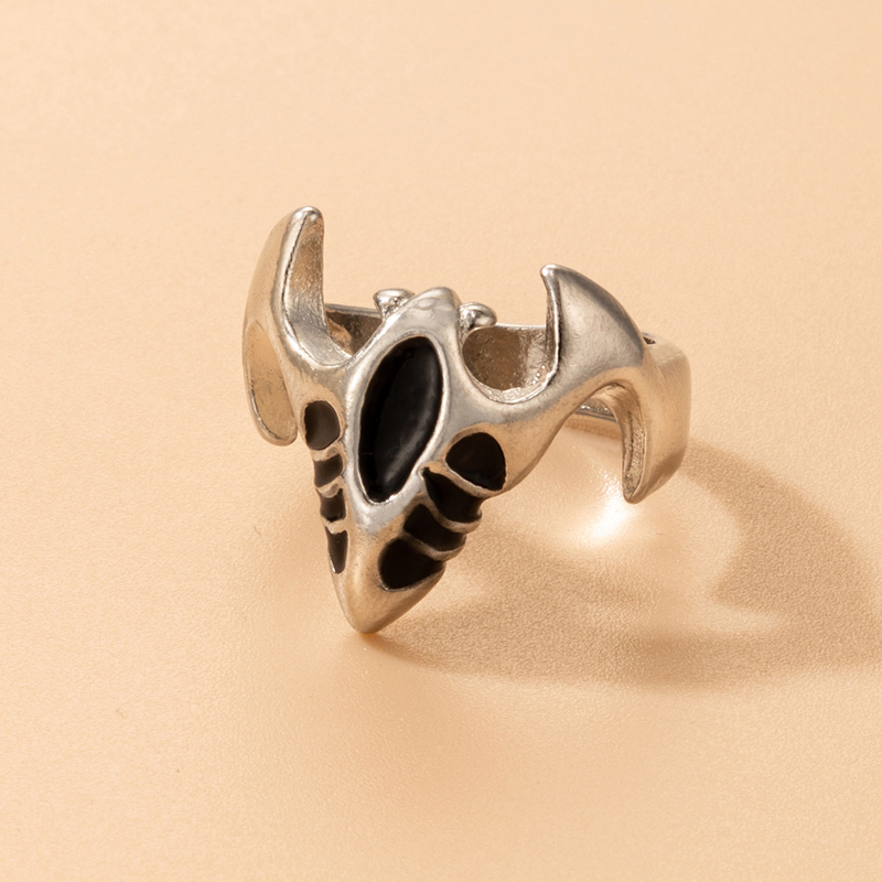 exaggerated punk hip-hop ethnic style snake fox animal moon single ring