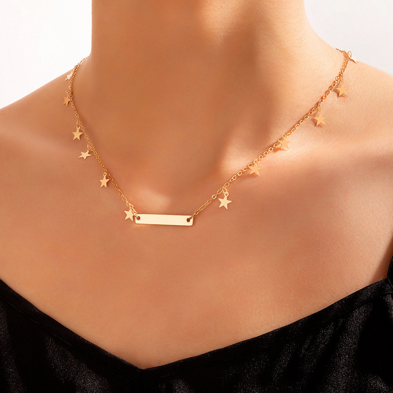 hip-hop alloy geometric single-layer geometric pendent necklace