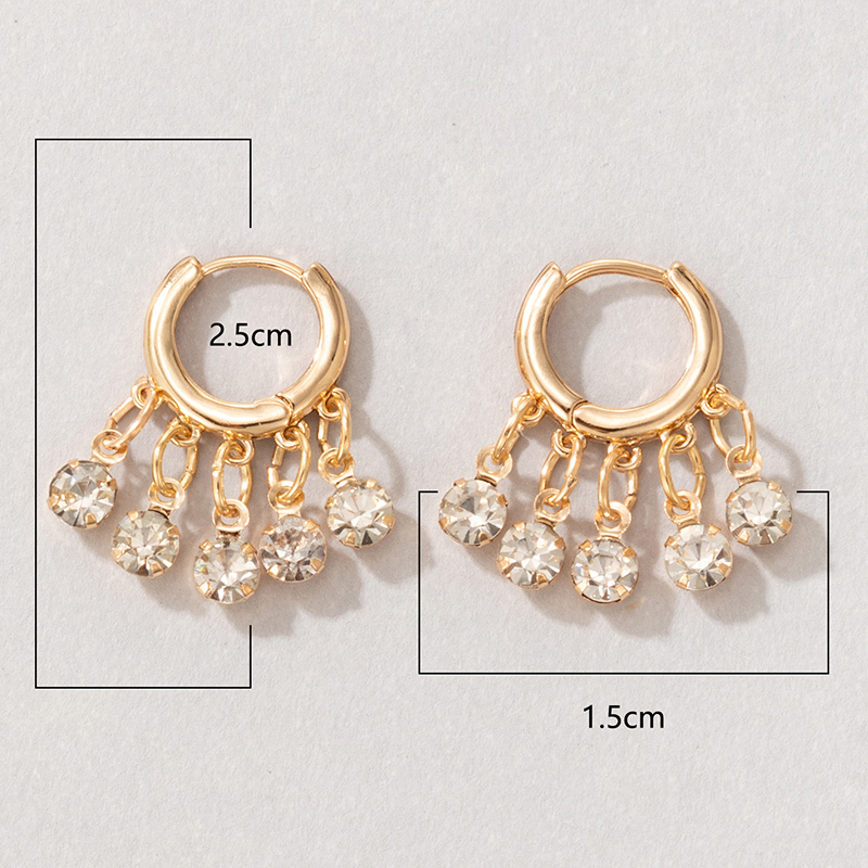 fashion contrast color alloy rhinestones flower circle geometric earringspicture16