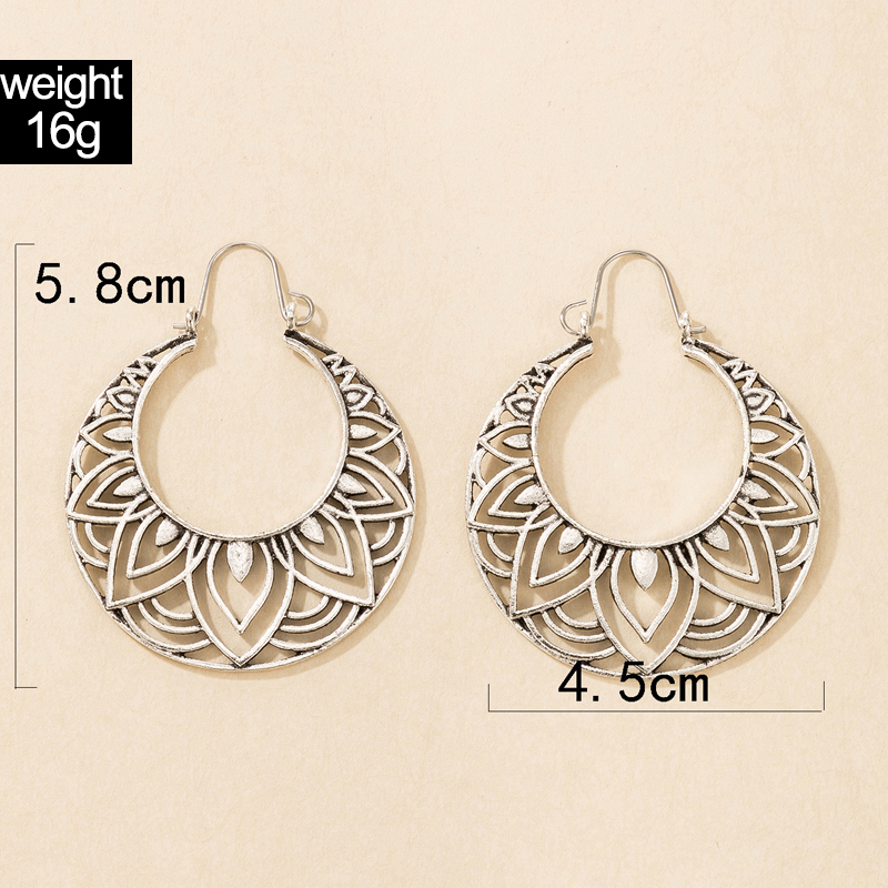 Boho Vintage Hollow Geometric Spiral Earrings Drop Earringspicture22