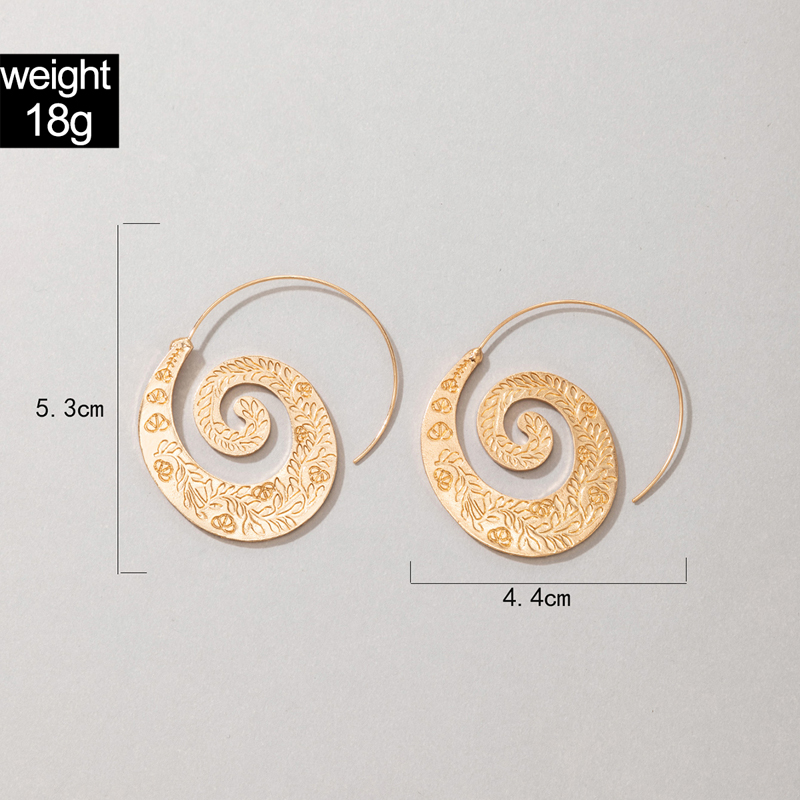 Boho Vintage Hollow Geometric Spiral Earrings Drop Earringspicture27