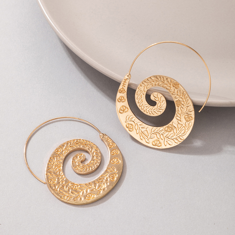 Boho Vintage Hollow Geometric Spiral Earrings Drop Earringspicture28