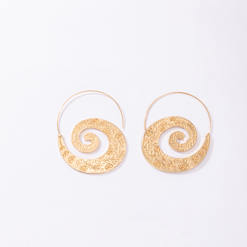 Boho Vintage Hollow Geometric Spiral Earrings Drop Earringspicture1