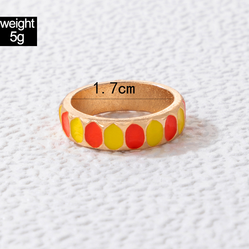 new color drip oil fashion simple geometric alloy single ring