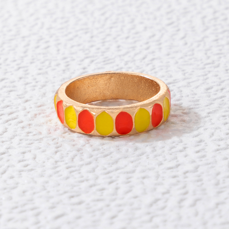 new color drip oil fashion simple geometric alloy single ring