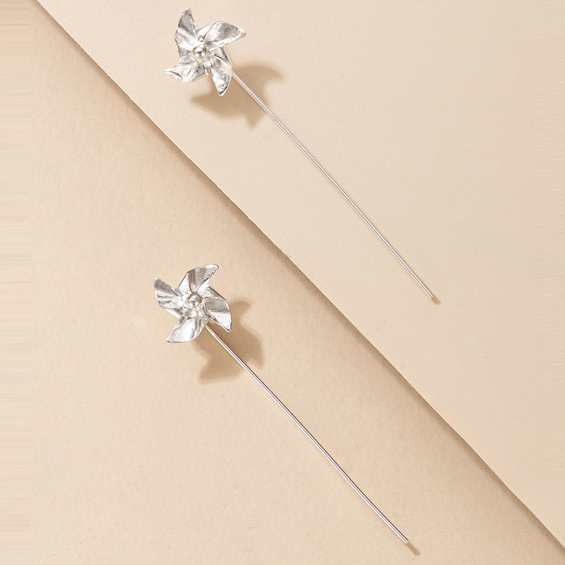 Fashion simple cute geometric and small windmill alloy stud earringspicture4