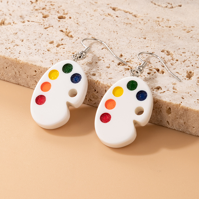 fashion alternative earrings resin palette geometric alloy ear hookspicture6