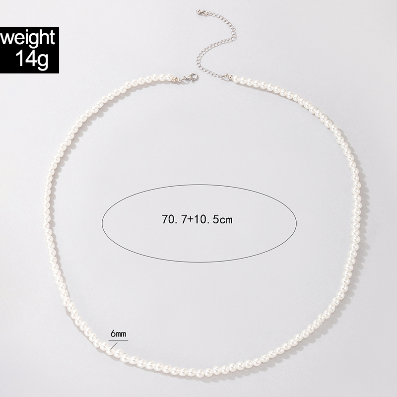 Korean Style Pearl Necklace Womenu0027s Single Layer Necklace