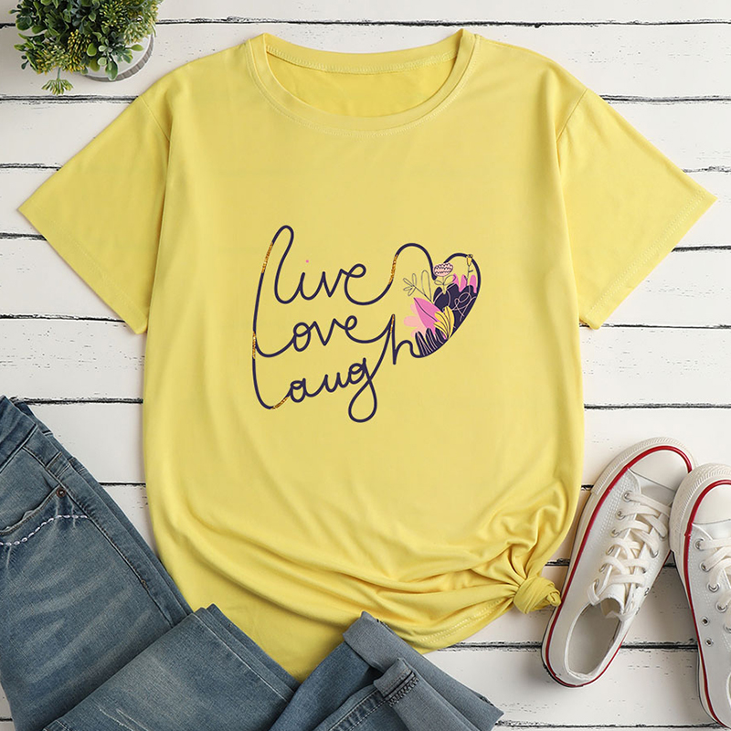 Heart Letter Print Ladies Loose Casual TShirtpicture2