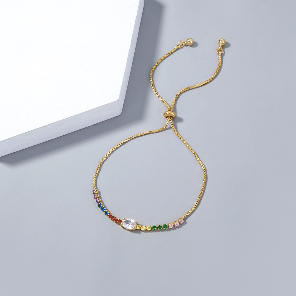 2020 neue einfache Mode Persnlichkeit Farbe Zirkon verstellbare venezianische Armband Schmuckpicture8