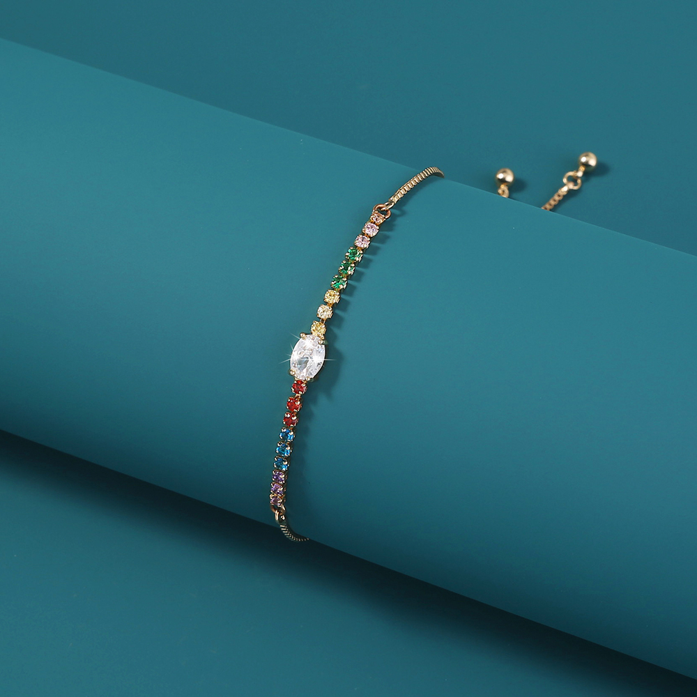2020 neue einfache Mode Persnlichkeit Farbe Zirkon verstellbare venezianische Armband Schmuckpicture6