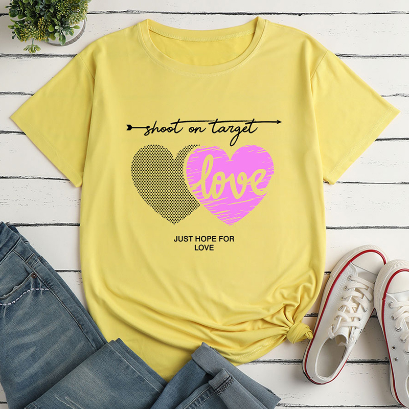 Heart Letter Print Ladies Loose Casual TShirtpicture5