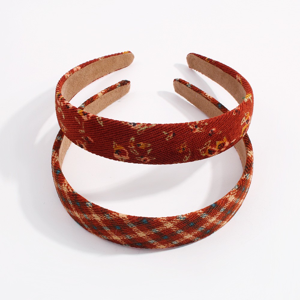 VintageStirnband aus Stoff mit breiter Krempe in Kontrastfarbe im Grohandelpicture4