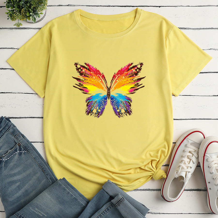 Color Butterfly Fashion Print Ladies Loose Casual TShirtpicture4