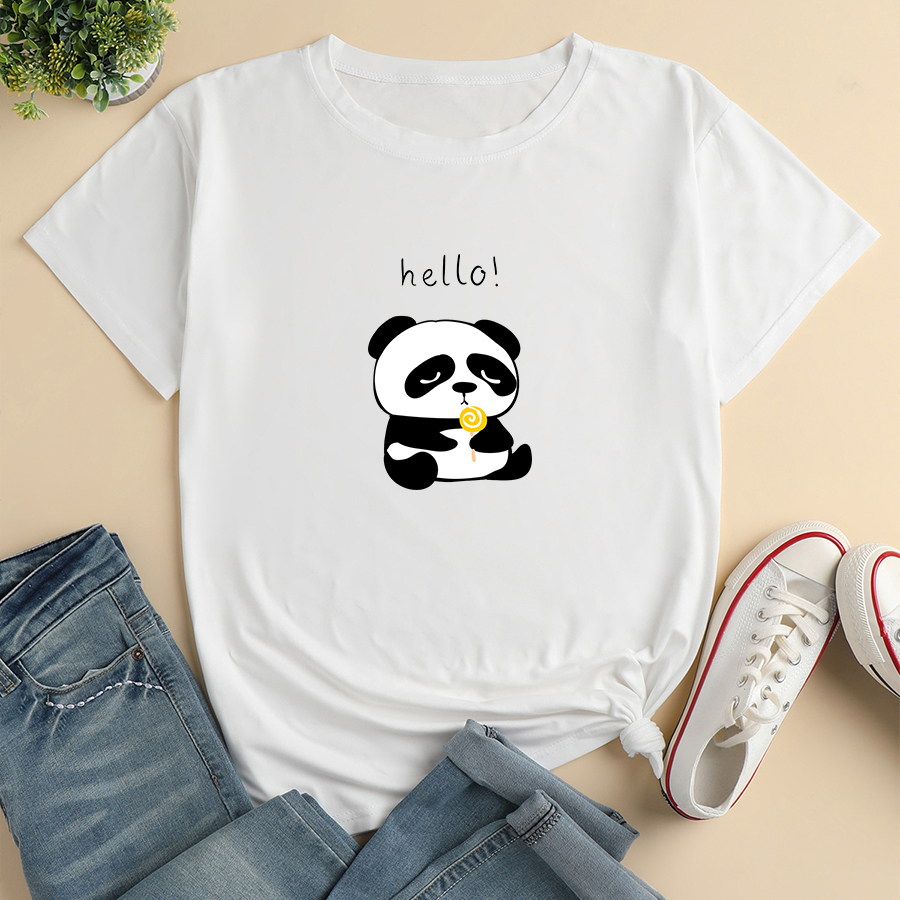 Panda Personality Print Tshirt dcontract pour femmepicture1