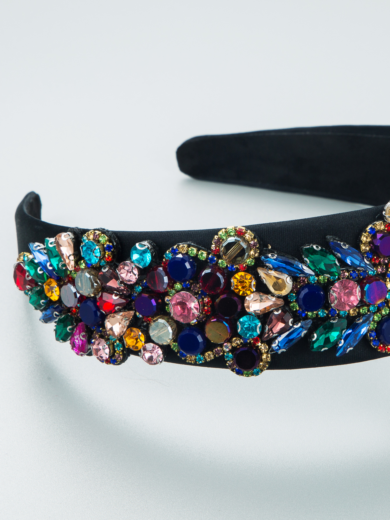 Baroque Fashion Inlaid Colorful Rhinestone Wide Headband Wholesalepicture5
