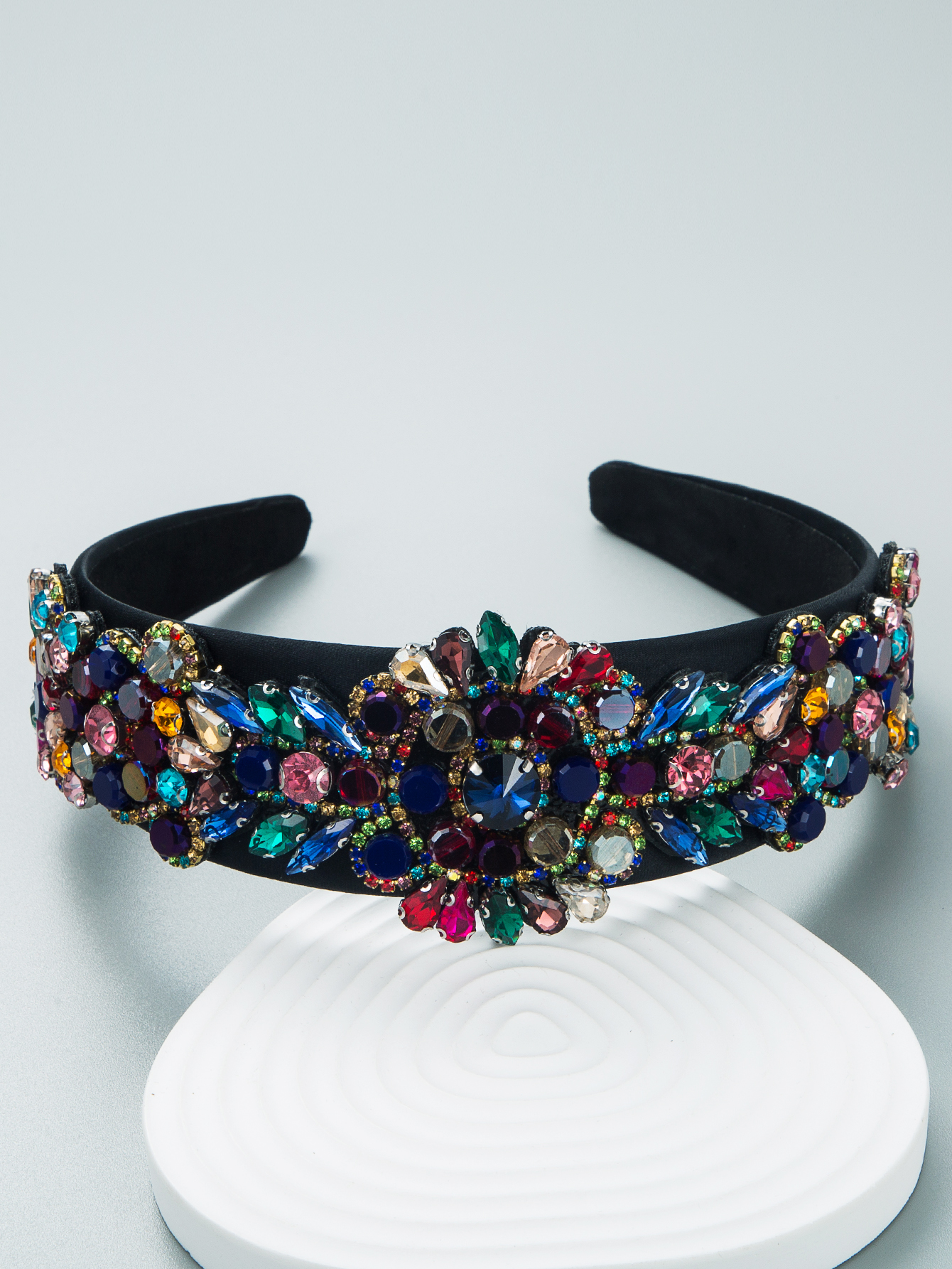 Baroque Fashion Inlaid Colorful Rhinestone Wide Headband Wholesalepicture6