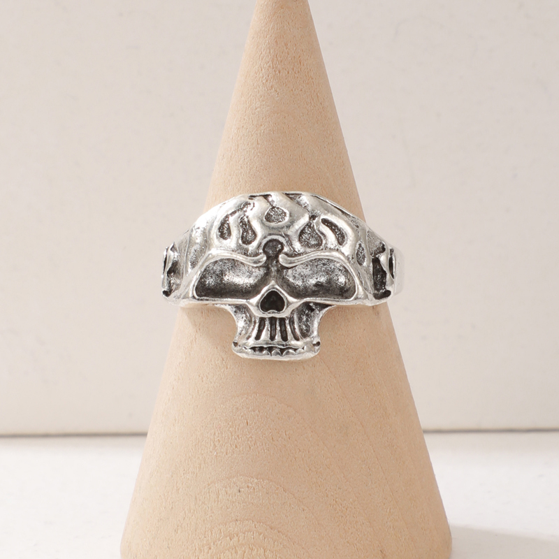 jewelry smile cry skull alloy gear irregular single ring