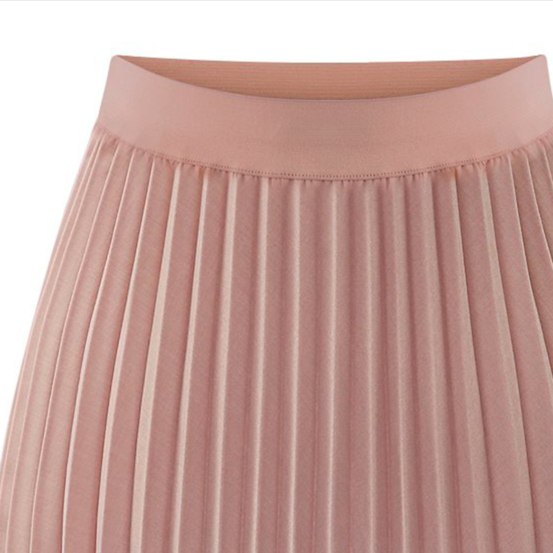 Fashion elastic waist solid color chiffon skirt pleated skirtpicture4