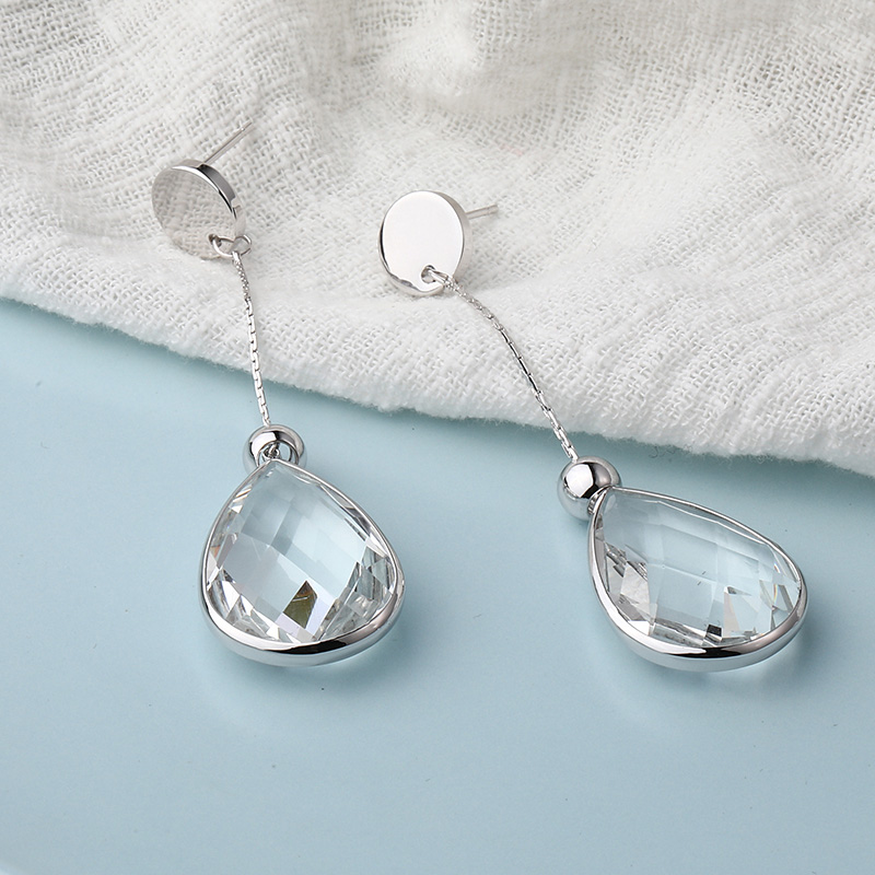 fashion long water drop diamond geometric copper earringspicture2