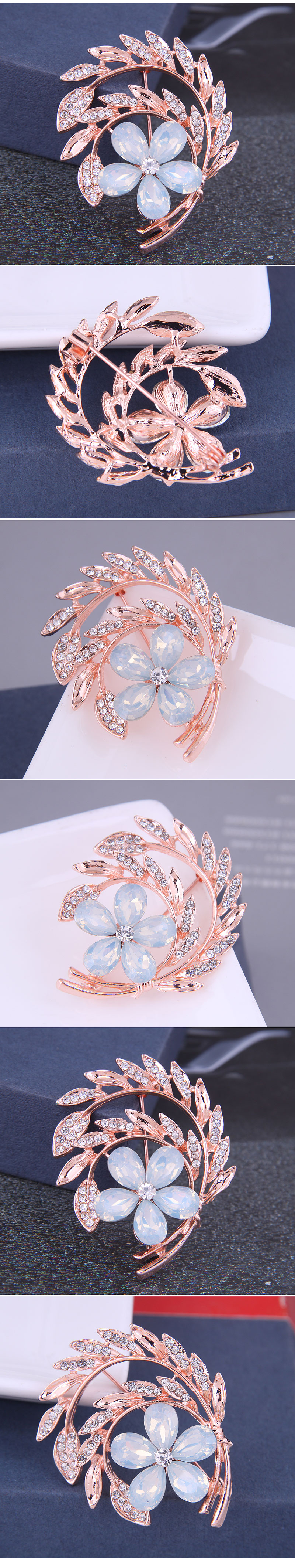Korean fashion simple flash diamond wheat ear ladies alloy broochpicture1