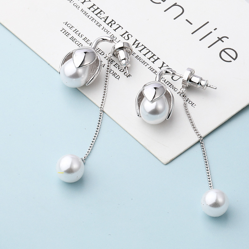 fashion classic glossy water drop pearl chain drop earringspicture4