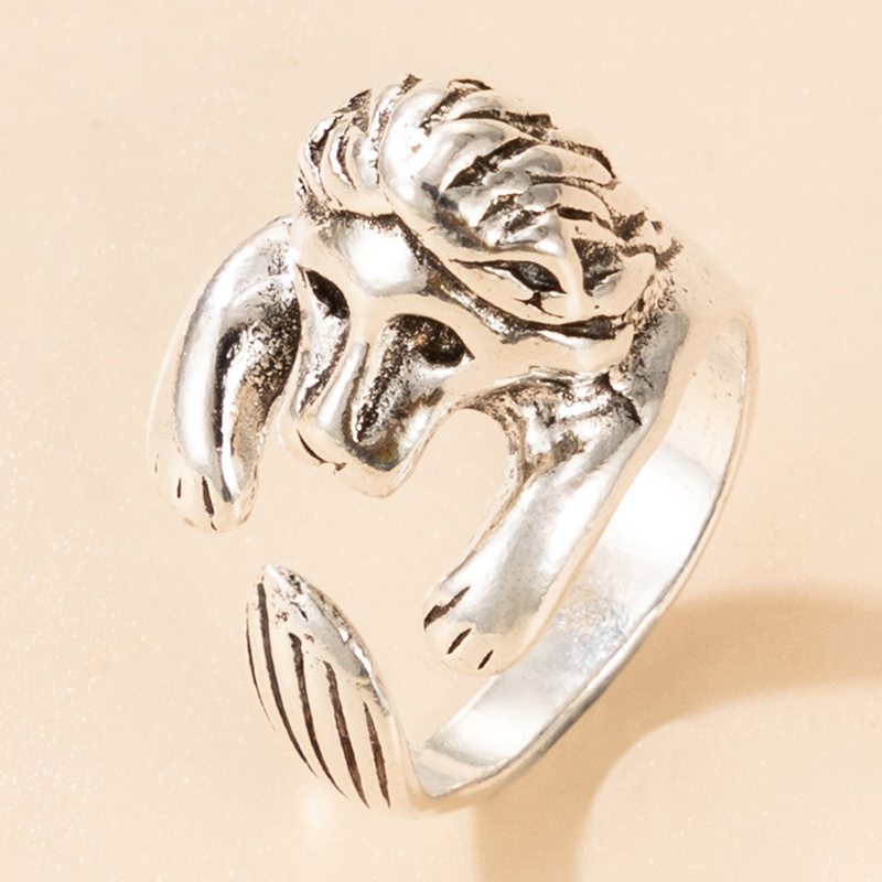 exaggerated retro alloy animal lion alloy ringpicture18