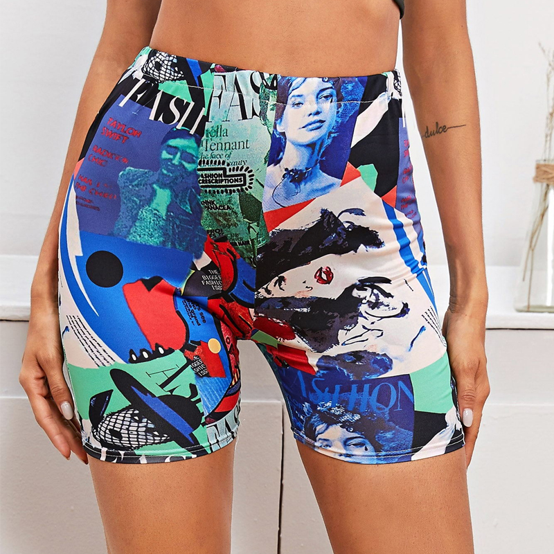 Fashion summer new womens printed leggings shortspicture4