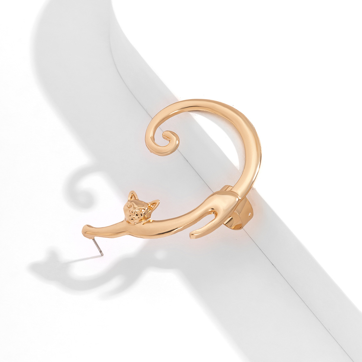cute simple threedimensional kitten fashion metal ear clippicture1