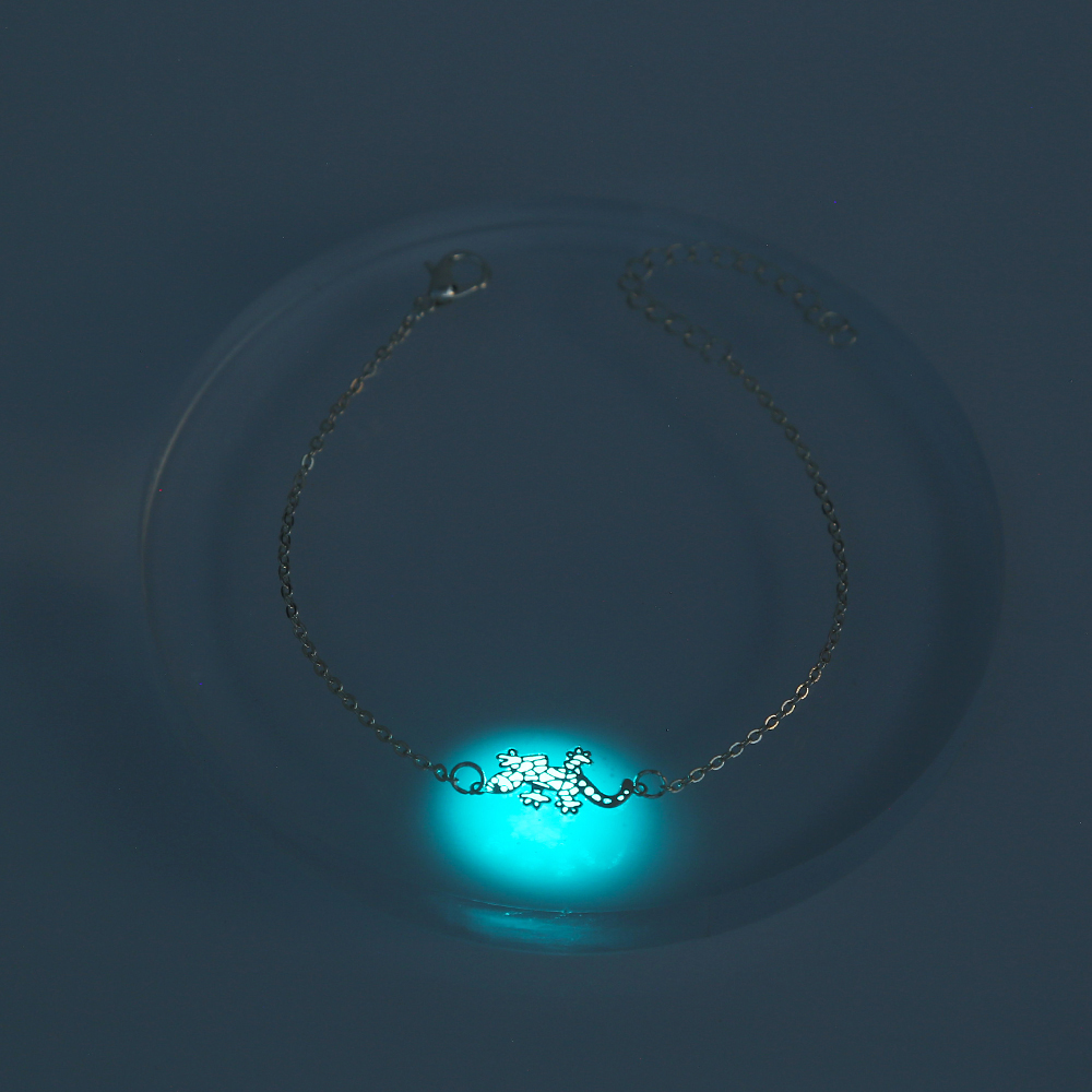 2022 bijoux de mode populaires gecko forme animale bleuvert bijoux bracelet lumineuxpicture1