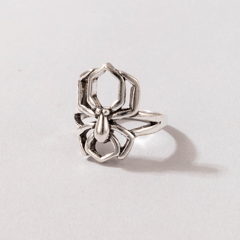 fashion geometric flower sword smile cryexaggerated alloy single ringpicture8