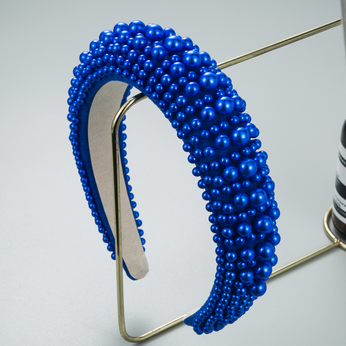 Blue sponge thickened pearl wide headband wholesalepicture2