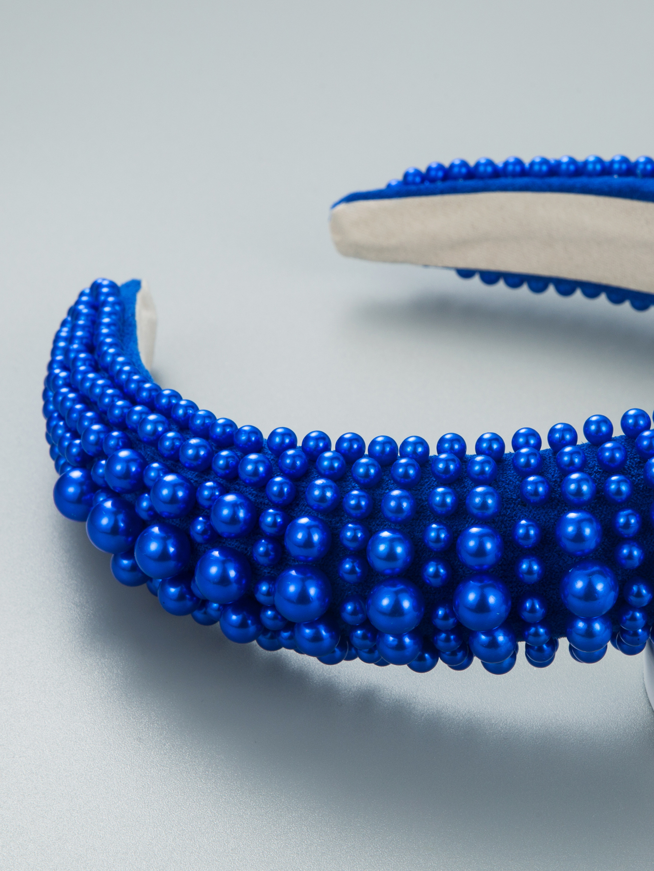 Blue sponge thickened pearl wide headband wholesalepicture3