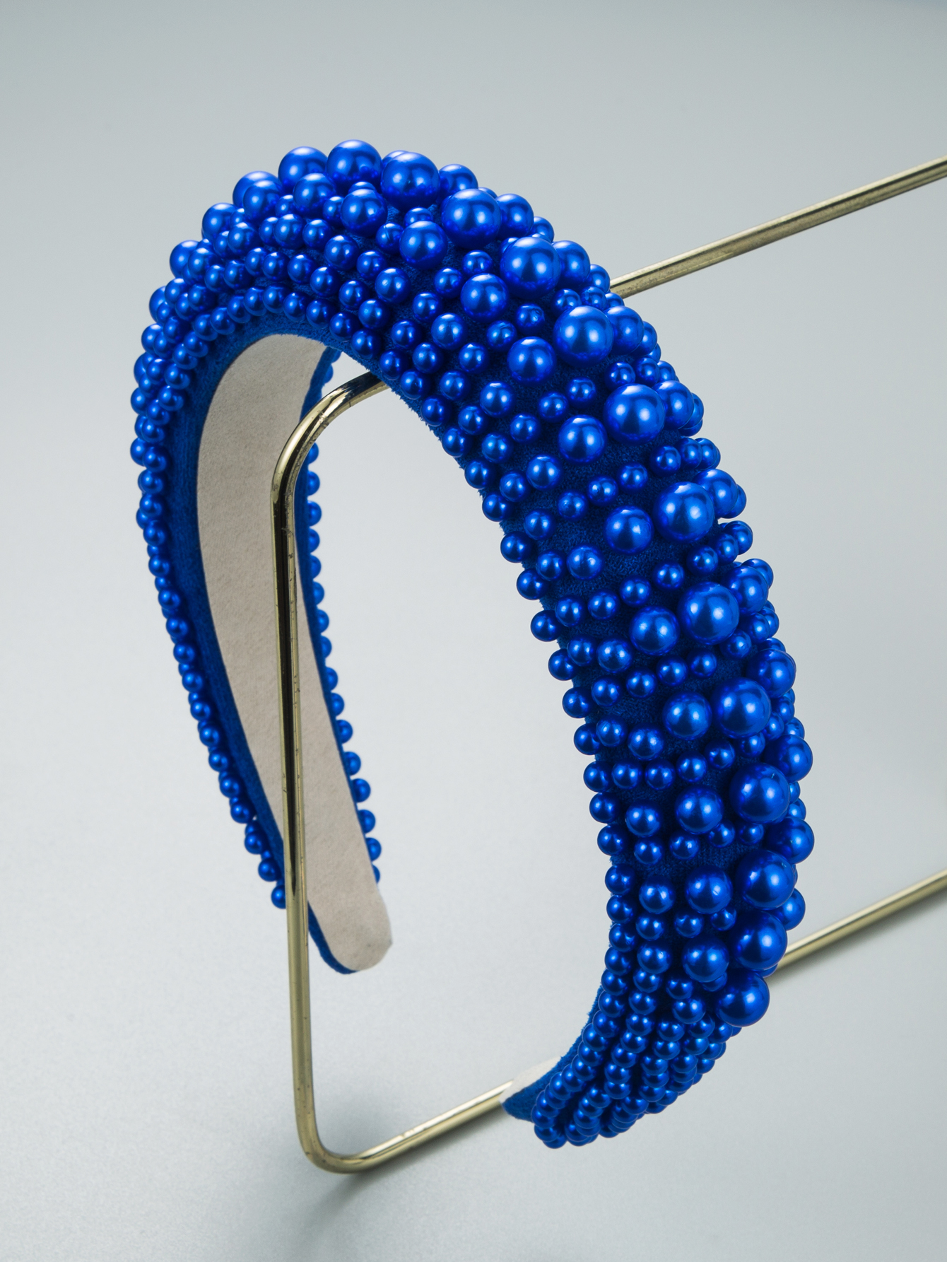 Blue sponge thickened pearl wide headband wholesalepicture4