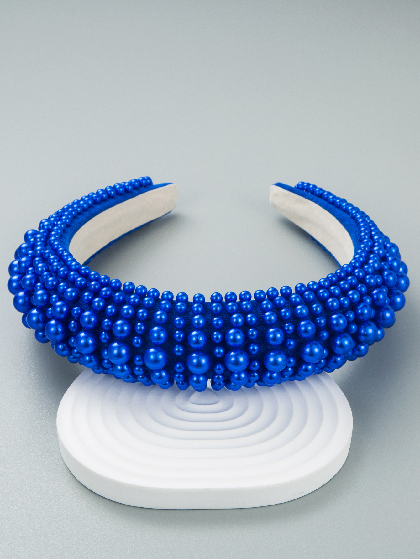 Blue sponge thickened pearl wide headband wholesalepicture5