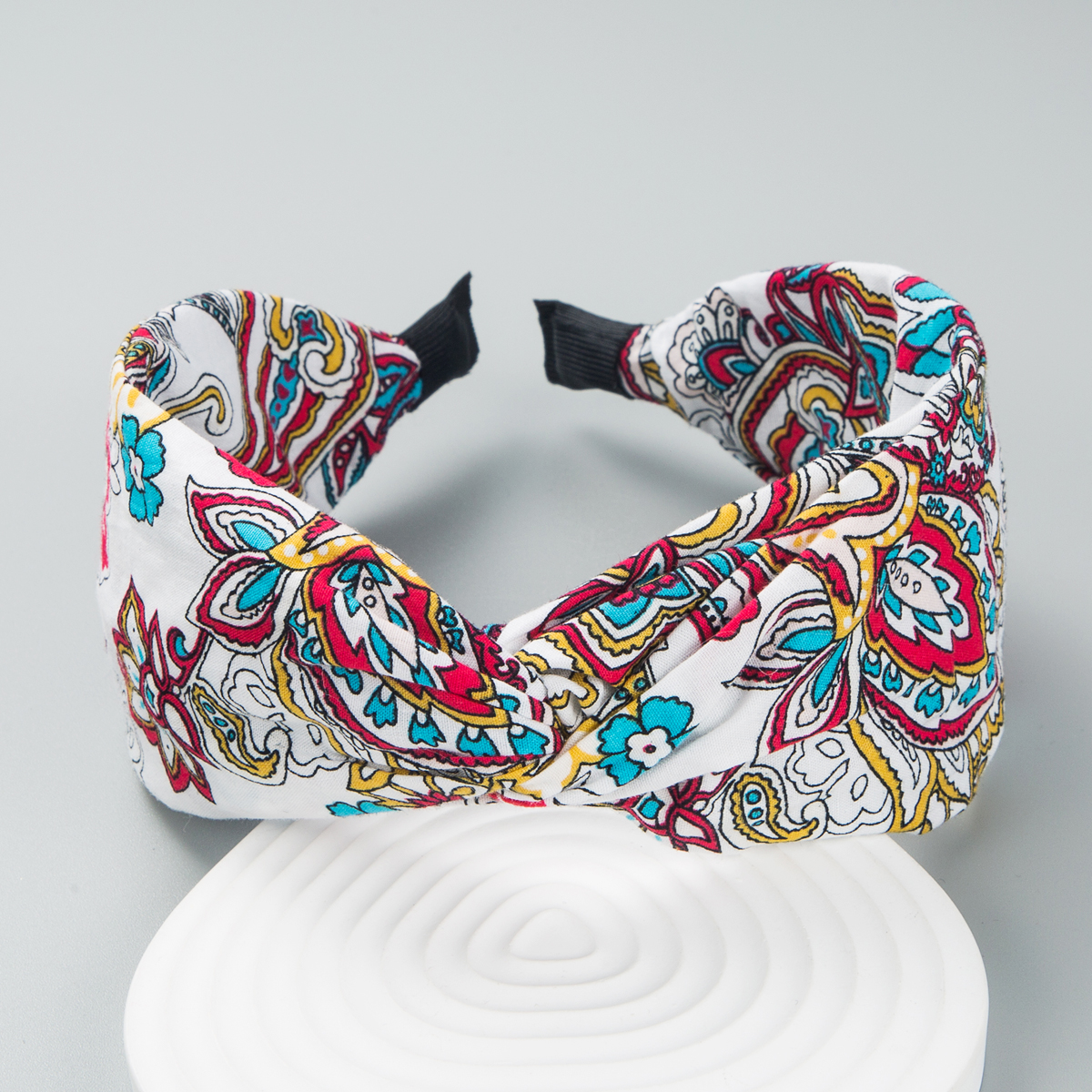 fashion widebrimmed crossprint fabric headbandpicture1