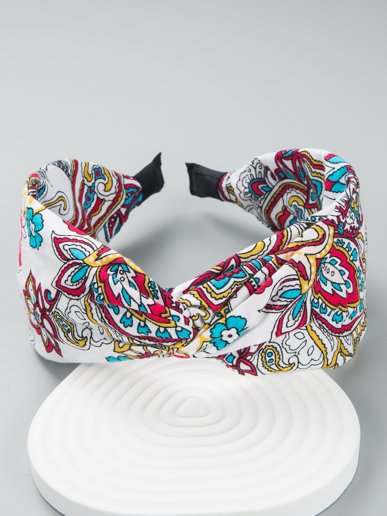 fashion widebrimmed crossprint fabric headbandpicture4