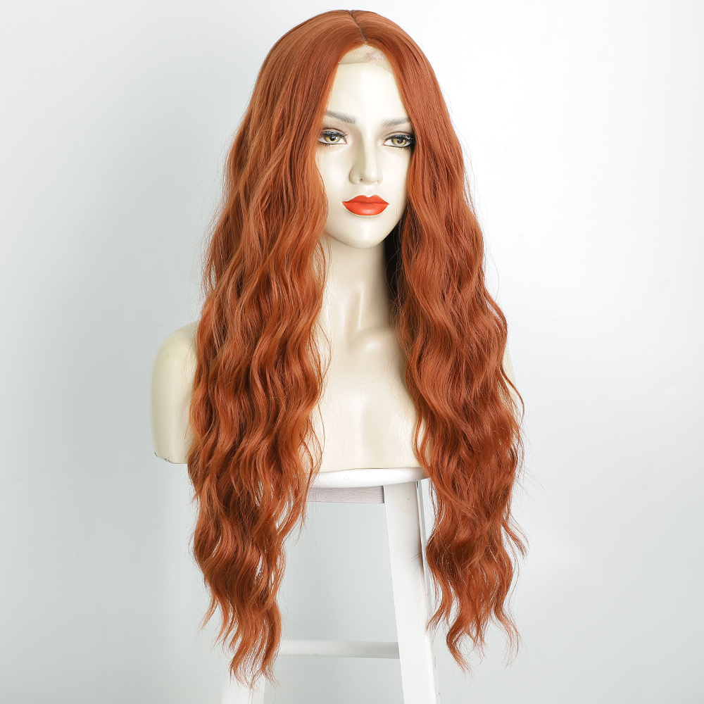 perruque femme dentelle ondulation de l39eau cheveux longs boucls couvrechef en fibre chimiquepicture4