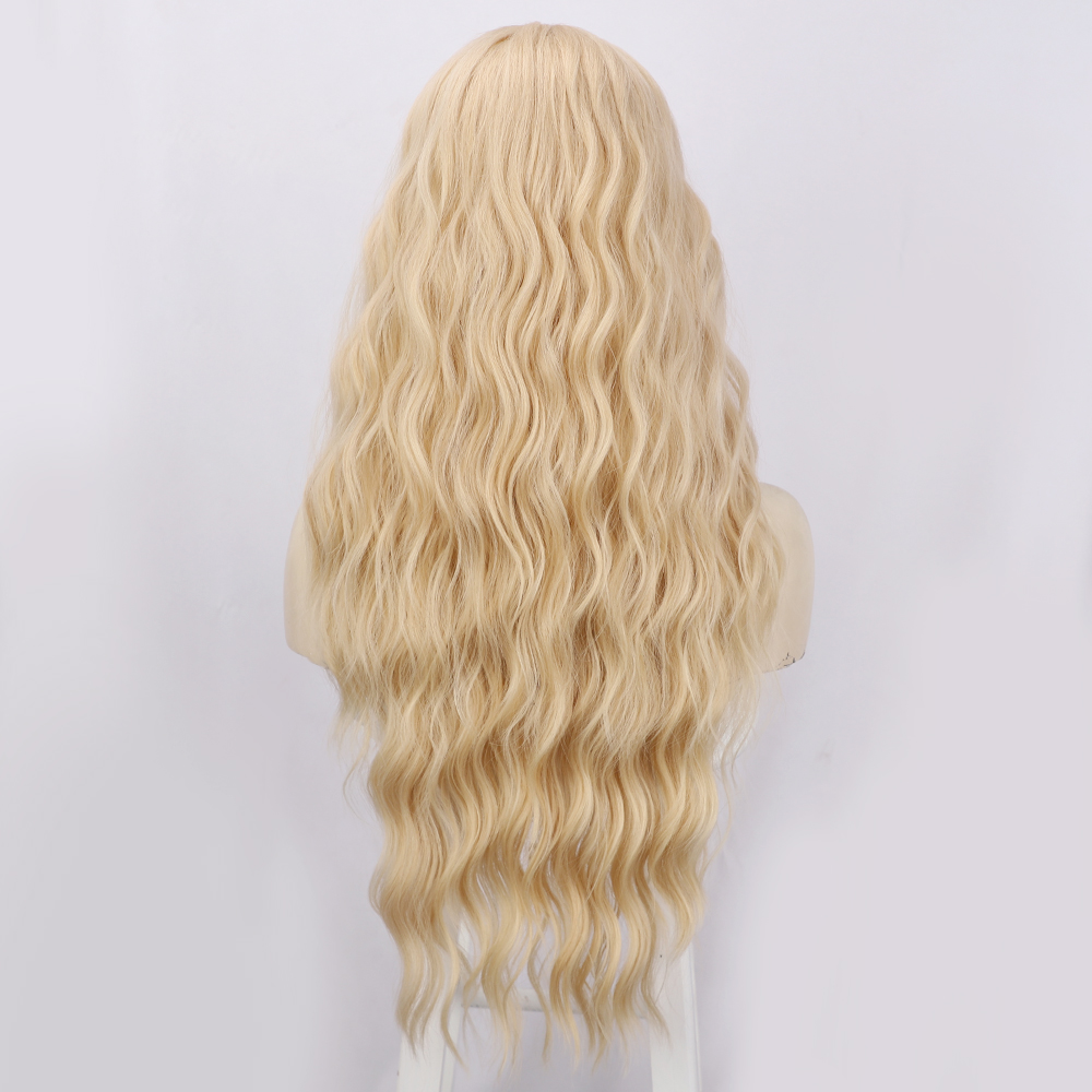 Perruques pour femmes europennes et amricaines petite dentelle longs cheveux boucls ondulations d39eau dores coiffures en fibres chimiques perruquespicture3