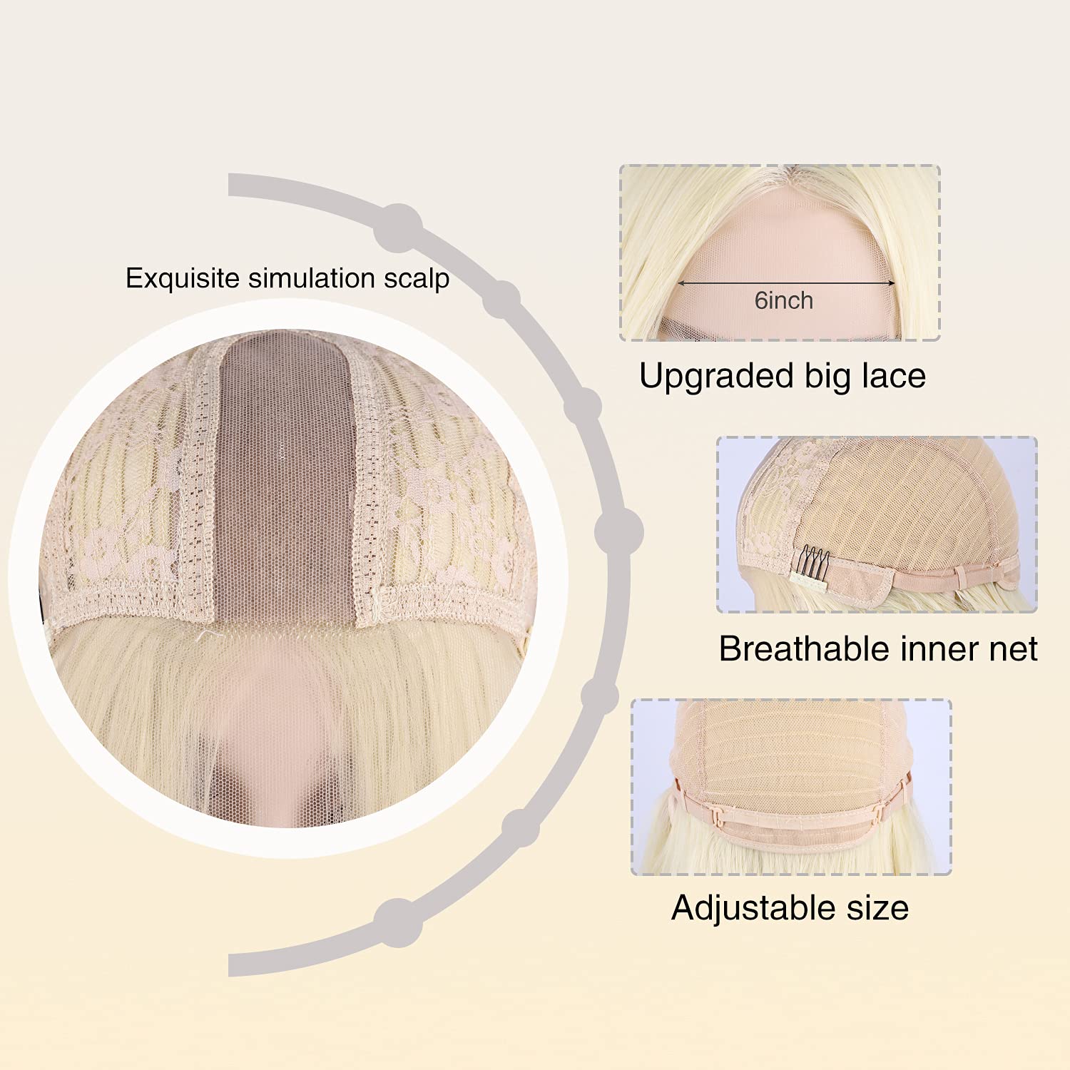 Europische und amerikanische Damenpercken kleine Spitze langes lockiges Haar goldene Wasserkruselung Kopfbedeckungen aus Chemiefaser Perckenpicture10