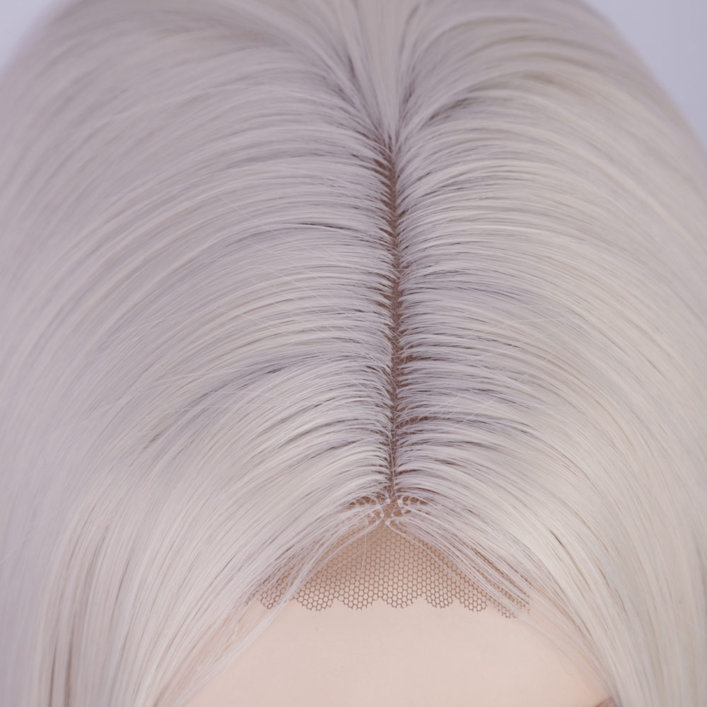 Europische und amerikanische Damenpercken langes glattes Haar Chemiefaser Kopfbedeckung kleine Spitze Hochtemperaturseide UTeilSpitzenperckepicture6